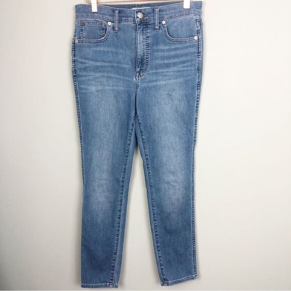 MADEWELL | 10” High Rise Skinny Crop Denim Jeans Medium Blue Women’s Size 27 (4) - Picture 4 of 15
